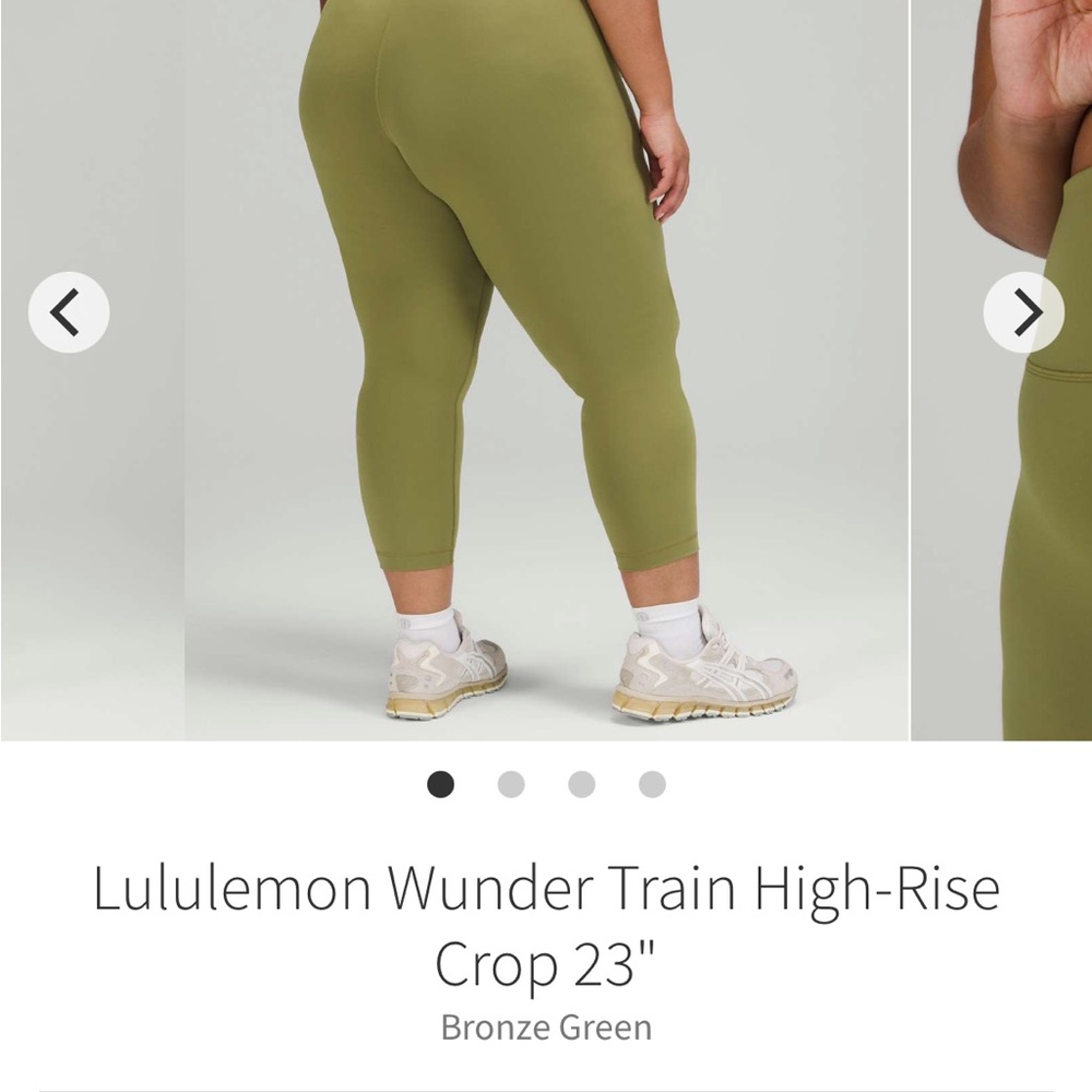 lululemon wunder train legging 23”, size 4